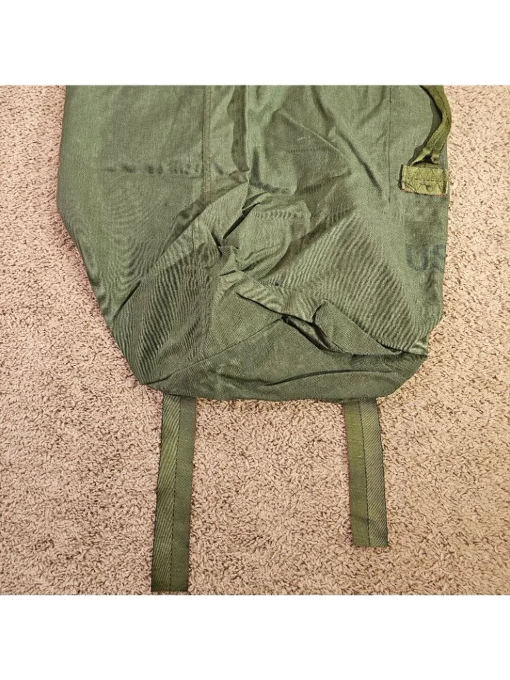 Vintage US Army OD Canvas Field Gear Bag Backpack Style U.S Marked Military 80s